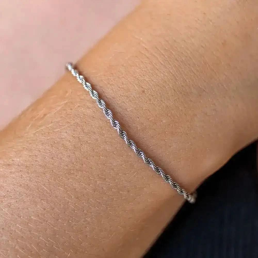Ryker - Bracelet Corde Argenté Unisexe Look Urbain - 4NewGen