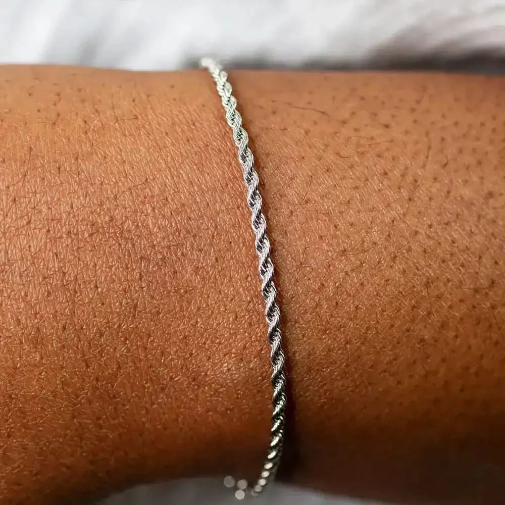 Ryker - Bracelet Corde Argenté Unisexe Look Urbain - 4NewGen