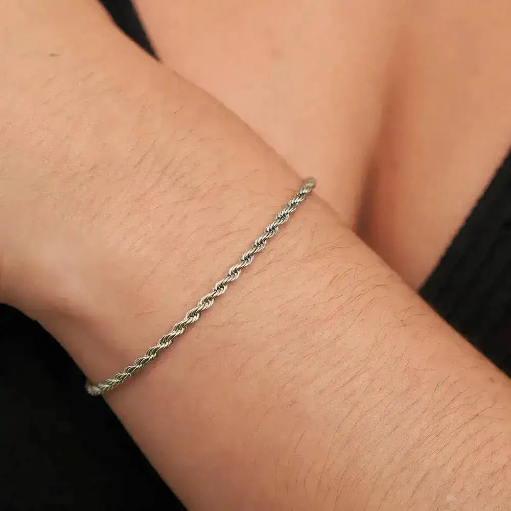 Ryker - Bracelet Corde Argenté Unisexe Look Urbain - 4NewGen