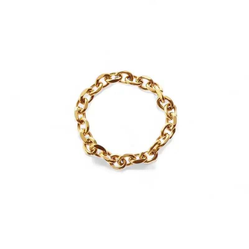 Véra - Bague Chaîne Épaisse 3mm Dorée Style Cuban - 4NewGen