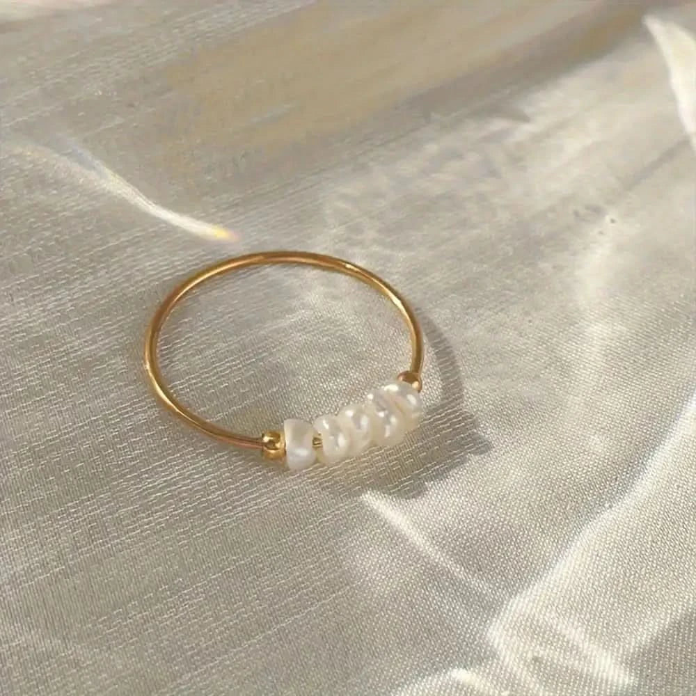Lune Blanche - Bague Perle & Doré 4NewGen.