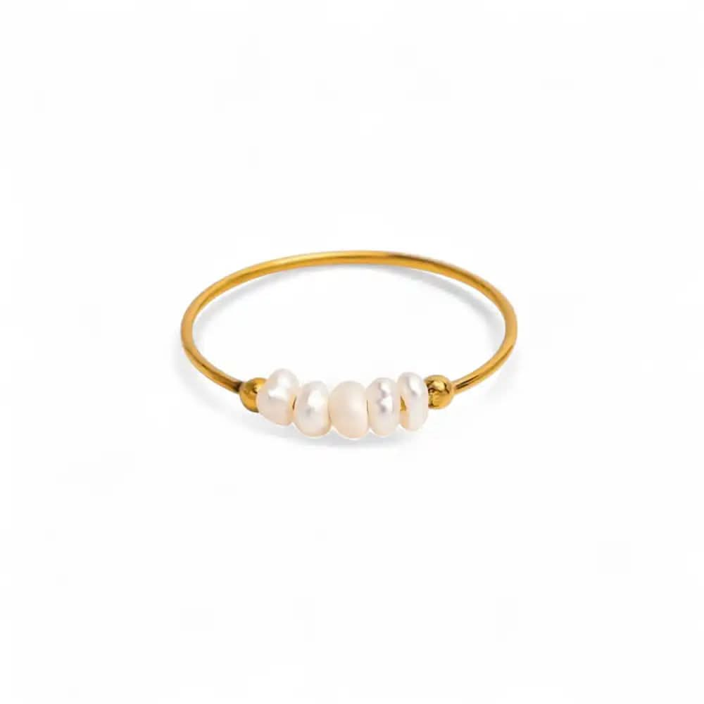 Lune Blanche - Bague Perle & Doré 4NewGen.