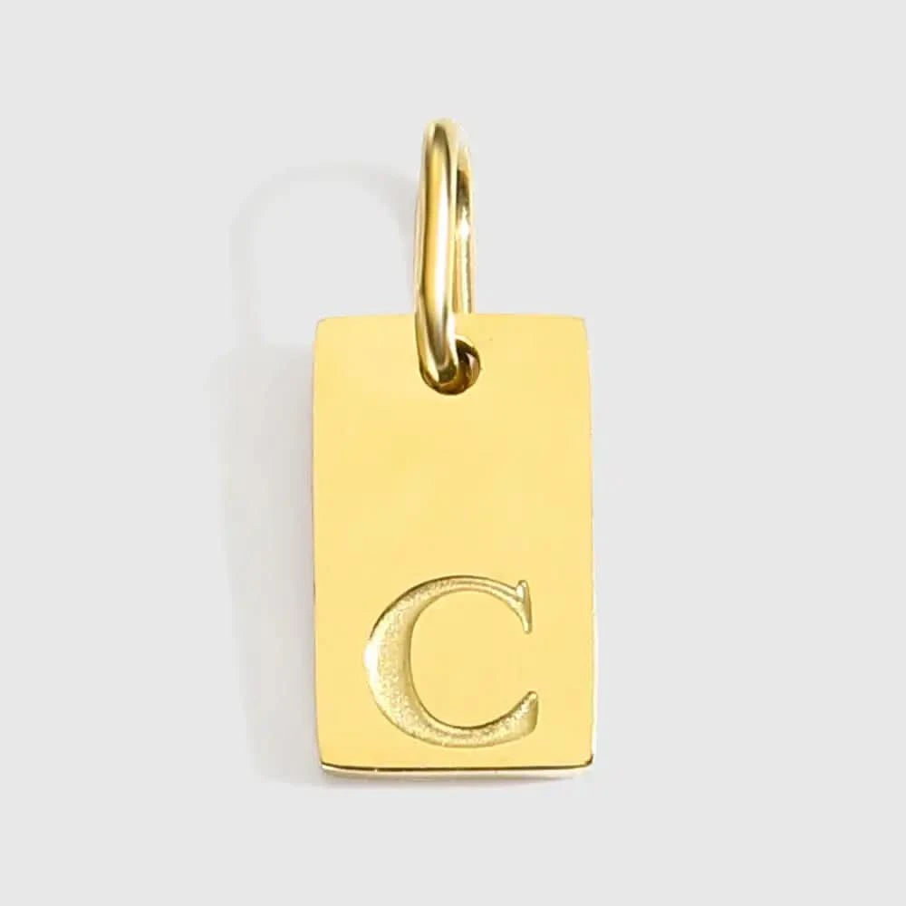 Alpha - Charm Lettre Gravée en Acier Inoxydable 4NewGen.