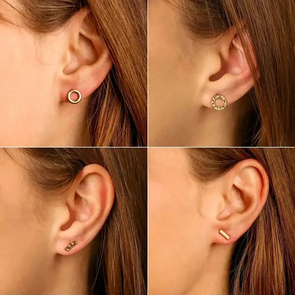Lyssa - Boucles d'Oreilles Acier Petits Modèles Tendance - 4NewGen