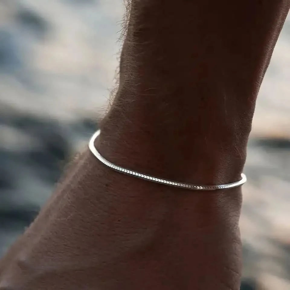 EDGE - Bracelet Acier Biseauté Argent 4NewGen.