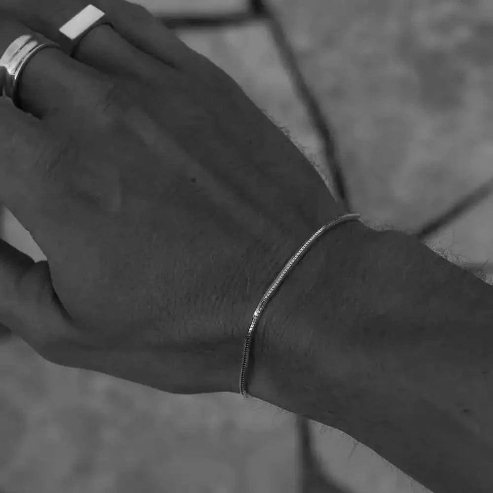 EDGE - Bracelet Acier Biseauté Argent 4NewGen.